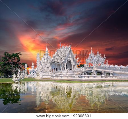 Wat Rong Khun Sunset Thailand