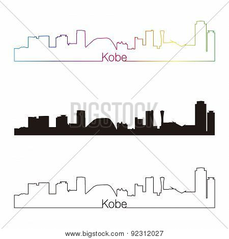 Kobe Skyline Linear Style With Rainbow