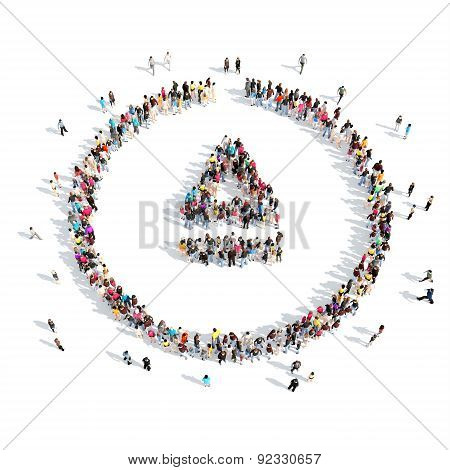 people in the shape of a button play.