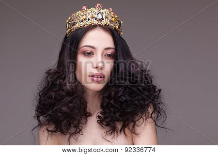 Fashion shot of a woman with diadem