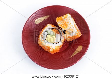 California Roii Maki Sushi With Masago