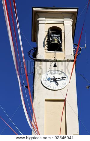 In Caiello  Old Abstract   Wall  And Church  Bell Sunny Day