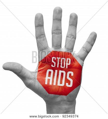 Stop Aids Texts on Pale Bare Hand