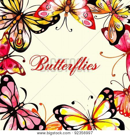 Flying butterfly card