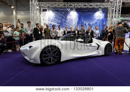 Cracow Poland - May 21 2016: 3rd Edition Of Moto Show In Krakow. Poland. The World Debut Hydrocar Pr