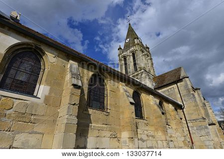 Conflans Sainte Honorine France - april 4 2016 : the Saint Maclou church