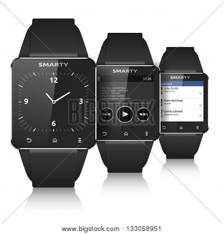 Smart watch set eps10 vectorisolated on white
