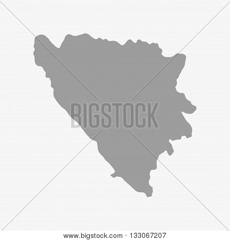 Bosnia and herzegovina map in gray on a white background