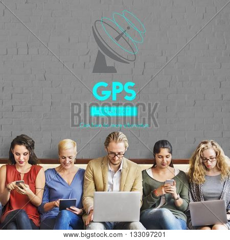 Boardcast Data Transmission GPS Navigation Concept