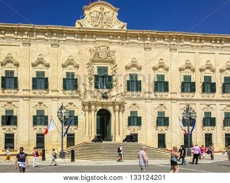 Valletta, Malta - May 05, 2016: Auberge De Castille