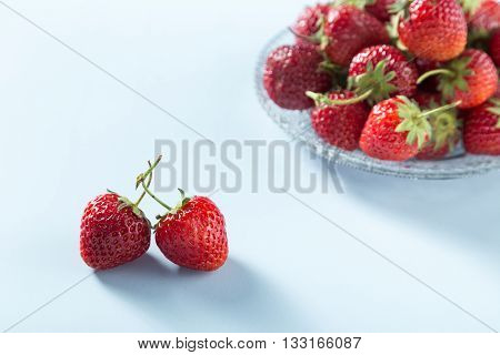 Fresh delicious strawberry served on the table