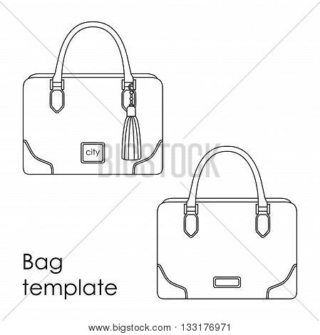 Vector female bag line template model in line art style