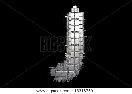 Stylish futuristic Sign in Motion. Nice 3D Render