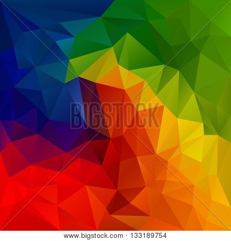 vector abstract irregular polygon background with a triangular pattern in spectrum color full rainbow colors