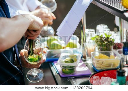 Mojito Cocktail Making