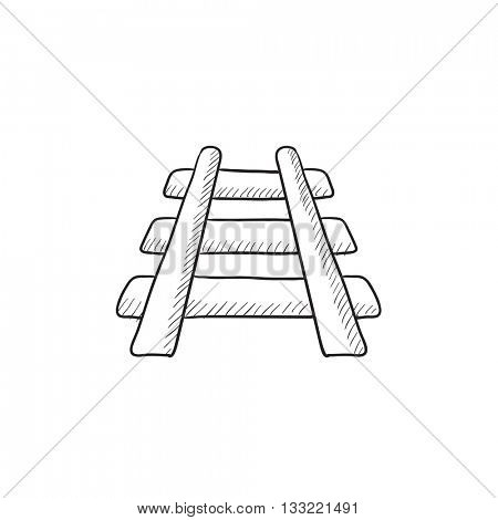 Railway track vector sketch icon isolated on background. Hand drawn Railway track icon. Railway track sketch icon for infographic, website or app.