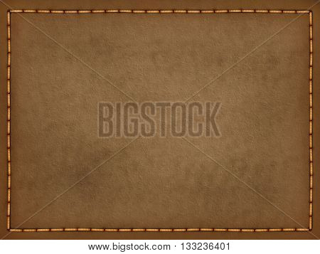 Leather texture with yellow stitches for decoration