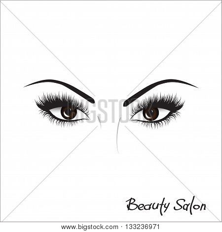 Sample logo for a beauty salon beauty products. Eyelash.  Hand drawing lettering fashion beauty sketch
