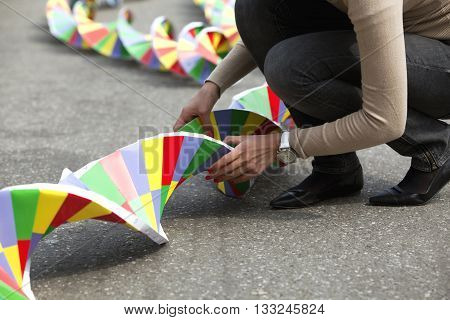 Dnk Deoxyribonucleic Spiral Paper Model. Model Of Human Genom
