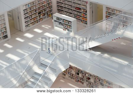 Stuttgart, Germany - May 21, 2015: The Stuttgart Public Library, Opened In October 2011, And Placed
