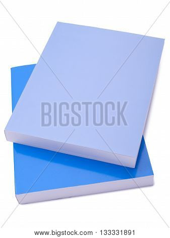 blue books isolated on a white background