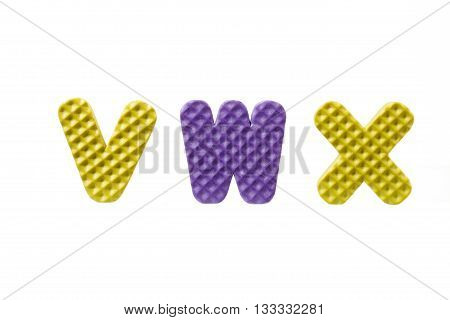 Rubber Alphabet Puzzle On A Letter Vwx