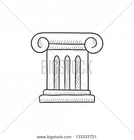 Ancient column vector sketch icon isolated on background. Hand drawn Ancient column icon. Ancient column sketch icon for infographic, website or app.