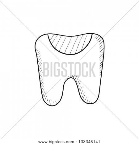 Tooth decay vector sketch icon isolated on background. Hand drawn Tooth decay icon. Tooth decay sketch icon for infographic, website or app.