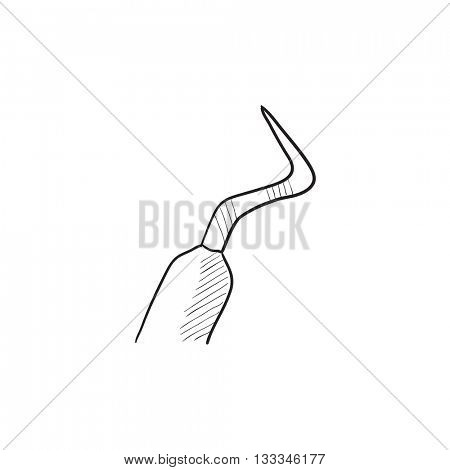 Dental scraper vector sketch icon isolated on background. Hand drawn Dental scraper icon. Dental scraper sketch icon for infographic, website or app.