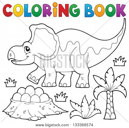 Coloring book dinosaur topic 3 - eps10 vector illustration.