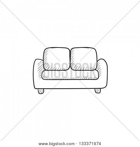 Sofa vector sketch icon isolated on background. Hand drawn Sofa icon. Sofa sketch icon for infographic, website or app.