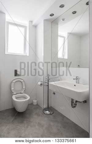 small but elegant half bathroom  in a apartment luxury interior