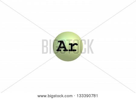 Argon is a chemical element with symbol Ar and atomic number 18. It is in group 18 of the periodic table and is a noble gas. 3d illustration