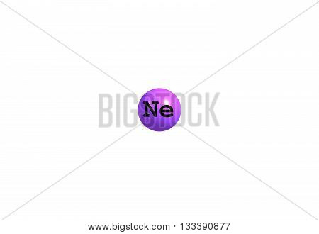 Neon is a chemical element with symbol Ne and atomic number 10. It is in group 18 of the periodic table. Neon is a colorless odorless inert monatomic gas under standard conditions with about two-thirds the density of air. 3d illustration