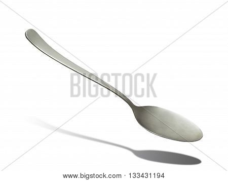 Metal soup spoon isolated on white background