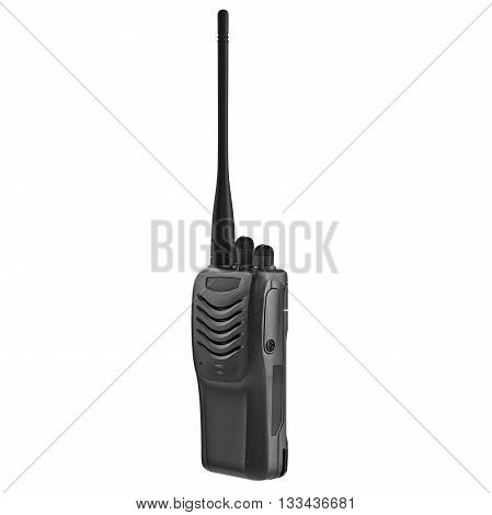 Black portable radio mobile telephone. 3D graphic