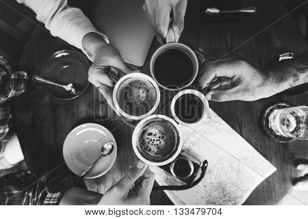 Camping Coffee Break Togetherness Friendship Concept