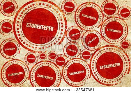 storekeeper, red stamp on a grunge paper texture