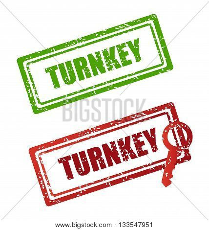 Vector icon stamp. stamp turnkey. stamp turnkey illustration. stamp turnkey Flat design style.