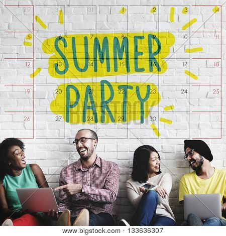 Summer Party Celebration Summertime Beach Concept
