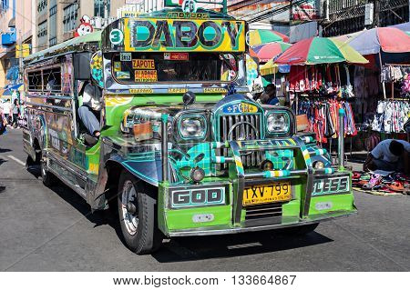 Jeepney On Manila Street