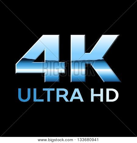 4k Ultra HD format logo with shiny letters