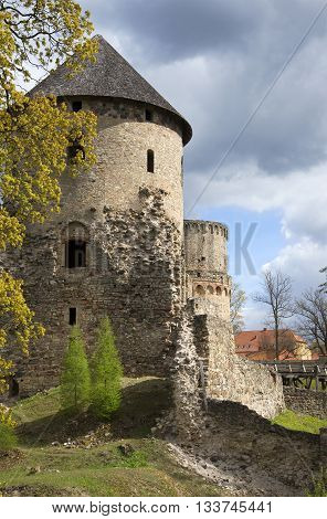 Tower of Vedenskogo of the castle. Cesis, Latvia