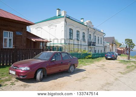 SVIYAZHSK, RUSSIA - MAY 02, 2016: On the old street of Sviyazhsk, april day. Tourist landmark of the Sviyazhsk, Tatarstan