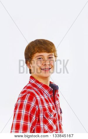 Attractive Smiling Boy In Studio