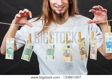 Rich Man With Laundry Of Money