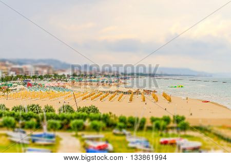 Waterfront Of Pescara, Italy. Tilt-shift Effect Applied