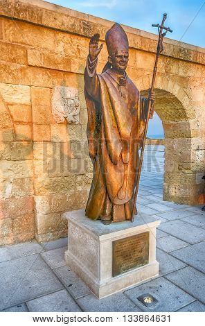 Pope Benedict Xvi Bronze Statue, Santa Maria Di Leuca, Italy