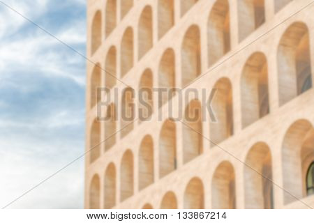Defocused Background Of Neoclassical Architecture In Rome, Italy