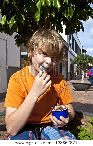 Boy Enjoys Icecream